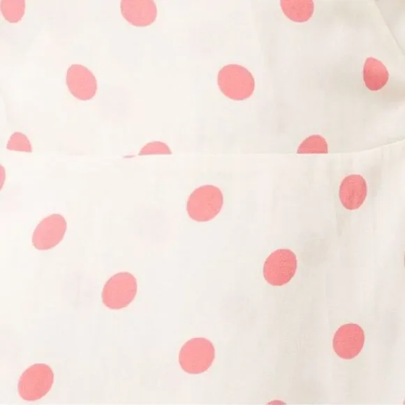 NWOT Reformation Olince White Polka Dot Wrap Dress Large - Picture 9 of 9